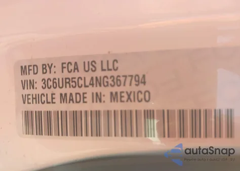 2022 Ram 2500 Tradesman 4X4 6'4 Box z USA, uszkodzony, nr VIN 3C6UR5CL4NG367794